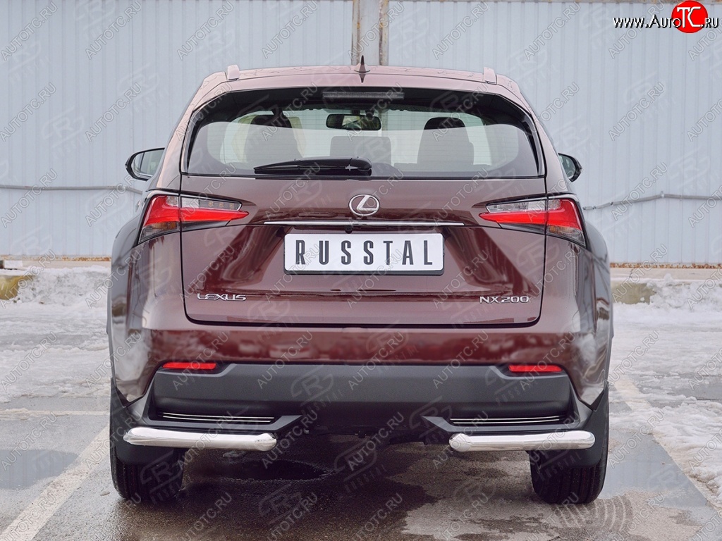 16 899 р. Защита заднего бампера (Ø63 мм уголки, нержавейка) SLITKOFF Lexus NX200 Z10 дорестайлинг (2014-2017)  с доставкой в г. Вологда