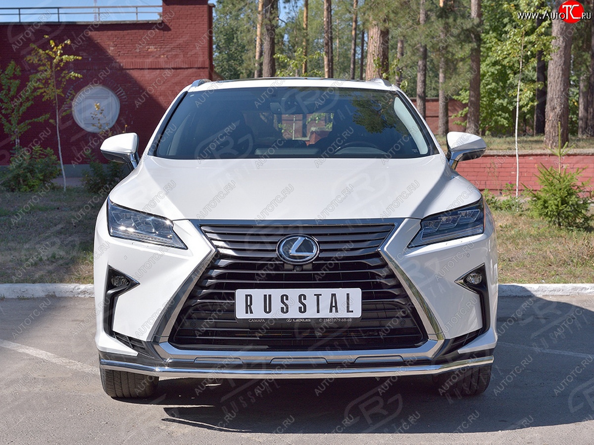 18 299 р. Защита переднего бампера (Ø42 мм, нержавейка, кроме F-Sport) SLITKOFF Lexus RX350L AL20 рестайлинг (2019-2022)  с доставкой в г. Вологда