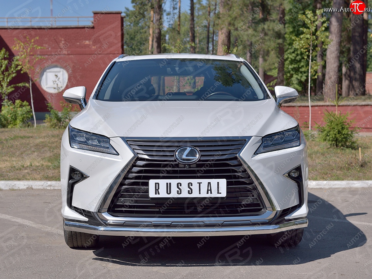 19 299 р. Защита переднего бампера (Ø63 мм, нержавейка, кроме F-Sport) SLITKOFF Lexus RX350L AL20 рестайлинг (2019-2022)  с доставкой в г. Вологда