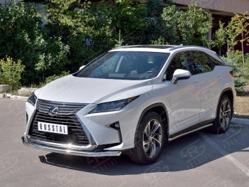 19 299 р. Защита переднего бампера (Ø63 мм, нержавейка, кроме F-Sport) SLITKOFF Lexus RX350L AL20 рестайлинг (2019-2022)  с доставкой в г. Вологда. Увеличить фотографию 2