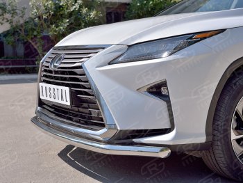 19 299 р. Защита переднего бампера (Ø63 мм, нержавейка, кроме F-Sport) SLITKOFF Lexus RX350L AL20 рестайлинг (2019-2022)  с доставкой в г. Вологда. Увеличить фотографию 4