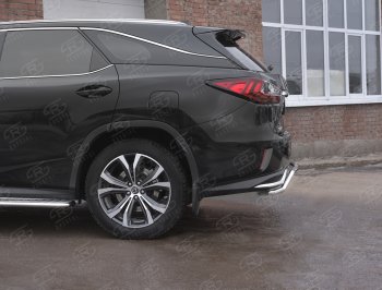 15 799 р. Защита заднего бампера (Ø42 мм волна, нержавейка, NOT F-SPORT) SLITKOFF Lexus RX350L AL20 рестайлинг (2019-2022)  с доставкой в г. Вологда. Увеличить фотографию 3