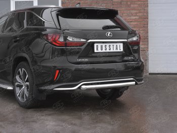 17 999 р. Защита заднего бампера (Ø63 мм, нержавейка, NOT F-SPORT) SLITKOFF Lexus RX350L AL20 рестайлинг (2019-2022)  с доставкой в г. Вологда. Увеличить фотографию 2