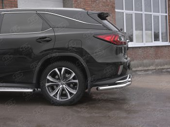20 599 р. Защита заднего бампера (Ø63 и 42 мм, нержавейка, NOT F-SPORT) SLITKOFF Lexus RX350L AL20 рестайлинг (2019-2022)  с доставкой в г. Вологда. Увеличить фотографию 3