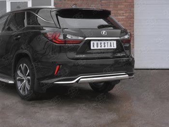 13 999 р. Защита заднего бампера (Ø75х42 мм, нержавейка, NOT F-SPORT) Russtal Lexus RX350L AL20 рестайлинг (2019-2022)  с доставкой в г. Вологда. Увеличить фотографию 2
