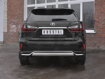 13 999 р. Защита заднего бампера (Ø75х42 мм, нержавейка, NOT F-SPORT) Russtal Lexus RX350L AL20 рестайлинг (2019-2022)  с доставкой в г. Вологда. Увеличить фотографию 3