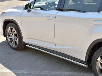 19 999 р. Защита порогов (Ø63 мм, нержавейка, кроме F-sport) SLITKOFF Lexus RX350L AL20 дорестайлинг (2017-2019) (Металлические торцы под 90°)  с доставкой в г. Вологда. Увеличить фотографию 2