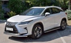 19 549 р. Защита переднего бампера (2 трубыØ63 и 42 мм, нержавейка) SLITKOFF Lexus RX 200T AL20 дорестайлинг (2015-2017)  с доставкой в г. Вологда. Увеличить фотографию 2