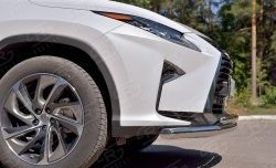 19 549 р. Защита переднего бампера (2 трубыØ63 и 42 мм, нержавейка) SLITKOFF Lexus RX 200T AL20 дорестайлинг (2015-2017)  с доставкой в г. Вологда. Увеличить фотографию 3