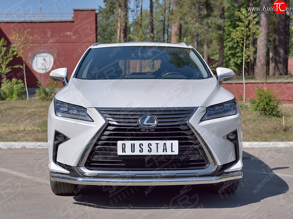 16 949 р. Защита переднего бампера (Ø63 мм, нержавейка) SLITKOFF Lexus RX 200T AL20 дорестайлинг (2015-2017)  с доставкой в г. Вологда