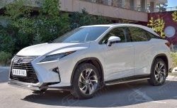 12 999 р. Защита переднего бампера (Ø75х42 мм, нержавейка) Russtal Lexus RX 200T AL20 дорестайлинг (2015-2017)  с доставкой в г. Вологда. Увеличить фотографию 2