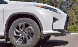 12 999 р. Защита переднего бампера (Ø75х42 мм, нержавейка) Russtal Lexus RX 200T AL20 дорестайлинг (2015-2017)  с доставкой в г. Вологда. Увеличить фотографию 3