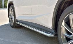 24 649 р. Широкая защита порогов из трубы диаметром 42 мм SLITKOFF Lexus RX 200T AL20 дорестайлинг (2015-2017)  с доставкой в г. Вологда. Увеличить фотографию 2