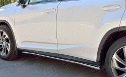 17 299 р. Защита порогов из круглой трубы диаметром 42 мм SLITKOFF Lexus RX 200T AL20 дорестайлинг (2015-2017)  с доставкой в г. Вологда. Увеличить фотографию 2