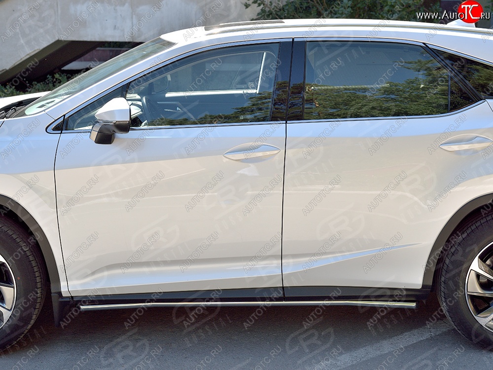 17 299 р. Защита порогов из круглой трубы диаметром 42 мм SLITKOFF Lexus RX 200T AL20 дорестайлинг (2015-2017)  с доставкой в г. Вологда