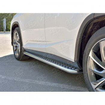 22 999 р. Широкая защита порогов с трубой диаметром 42 мм SLITKOFF v2 Lexus RX 200T AL20 дорестайлинг (2015-2017)  с доставкой в г. Вологда. Увеличить фотографию 2