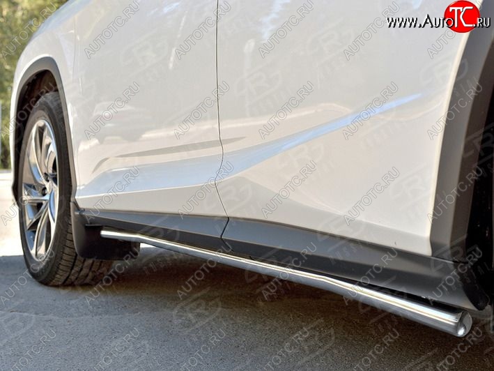 17 999 р. Защита порогов SLITKOFF из круглой трубы диаметром 42 мм v3 Lexus RX 200T AL20 дорестайлинг (2015-2017)  с доставкой в г. Вологда
