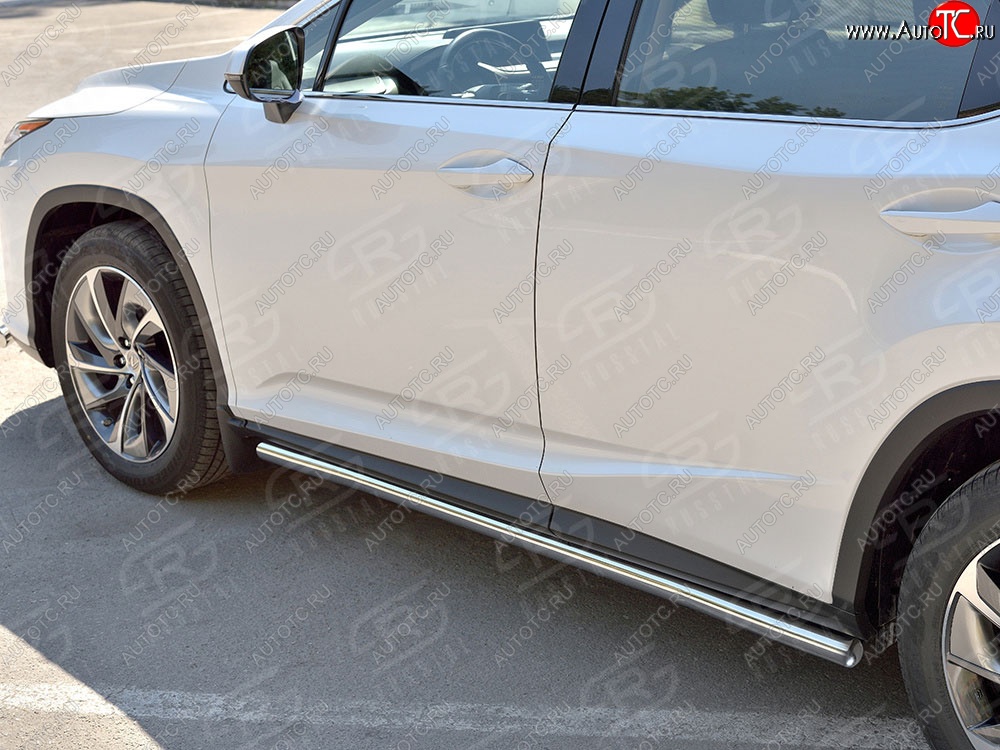 19 999 р. Защита порогов SLITKOFF из круглой трубы диаметром 42 мм v3 Lexus RX 200T AL20 дорестайлинг (2015-2017)  с доставкой в г. Вологда