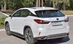 12 999 р. Защита заднего бампера (Ø75x42 мм, нержавейка) Russtal Lexus RX 200T AL20 дорестайлинг (2015-2017)  с доставкой в г. Вологда. Увеличить фотографию 2