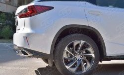 12 999 р. Защита заднего бампера (Ø75x42 мм, нержавейка) Russtal Lexus RX 200T AL20 дорестайлинг (2015-2017)  с доставкой в г. Вологда. Увеличить фотографию 4