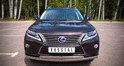 Защита переднего бампера (2 трубыØ75х42 мм, нержавейка) Russtal Lexus RX350 AL10 дорестайлинг (2008-2012)