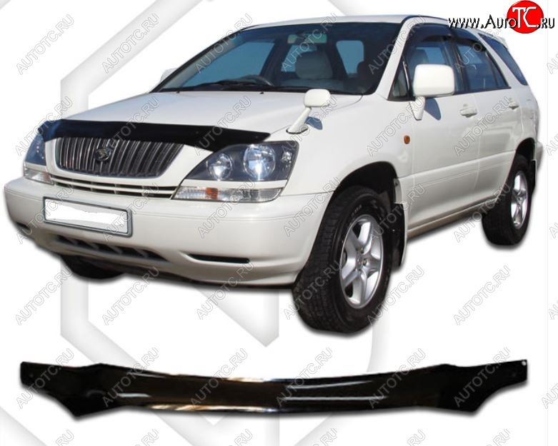 2 079 р. Дефлектор капота CA-Plastic Lexus RX300 XU10 дорестайлинг (1995-2001) (серия Classic черный, Без надписи)  с доставкой в г. Вологда