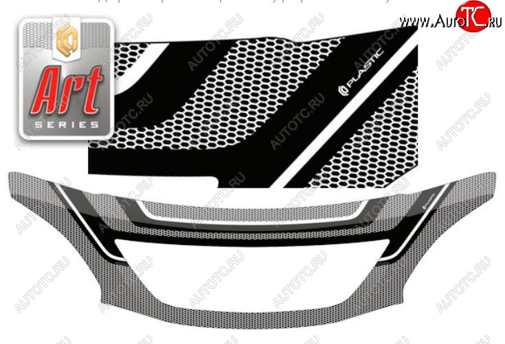 3 199 р. Дефлектор капота (exclusive) CA-Plastiс  Lexus RX300  XU30 - RX400H  XU30 (серия Art белая)  с доставкой в г. Вологда