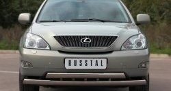 16 849 р. Защита переднего бампера (2 трубыØ75х42 мм, нержавейка) Russtal Lexus RX330 XU30 (2003-2006)  с доставкой в г. Вологда. Увеличить фотографию 3