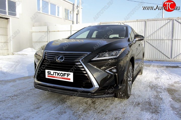 14 749 р. Защита переднего бампер Slitkoff Lexus RX350 AL20 дорестайлинг (2015-2019) (Цвет: серебристый)  с доставкой в г. Вологда
