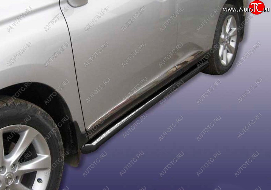 16 499 р. Защита порогов Ø76 мм с гибами Slitkoff Lexus RX350 AL10 дорестайлинг (2008-2012) (сталь с полимерным покрытием, цвет серебро)  с доставкой в г. Вологда