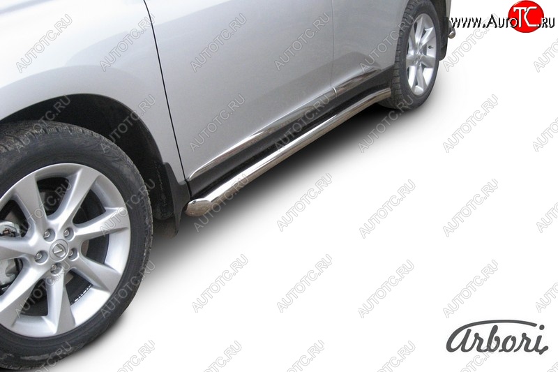 25 019 р. Защита штатных порогов Arbori (нержавейка, d76 mm). Lexus RX350 AL10 дорестайлинг (2008-2012)  с доставкой в г. Вологда