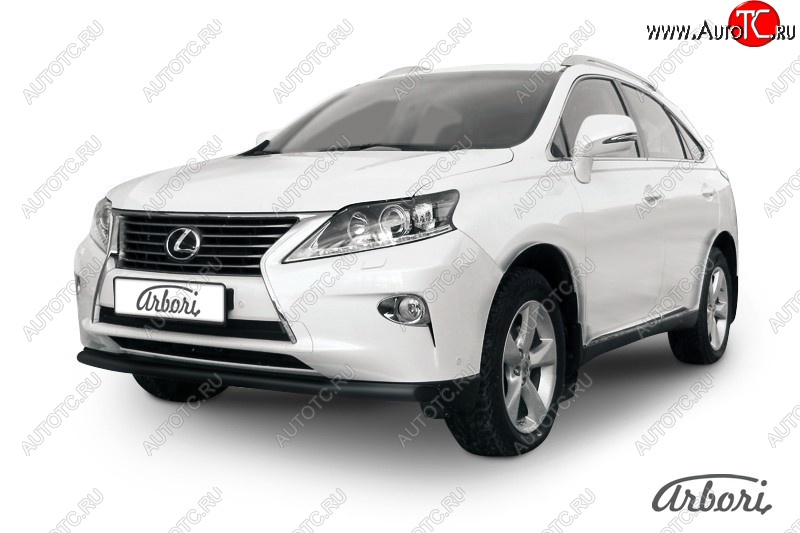 9 845 р. Защита переднего бампера Arbori (черная, 1 труба d57 mm). Lexus RX350 AL10 рестайлинг (2012-2015)  с доставкой в г. Вологда