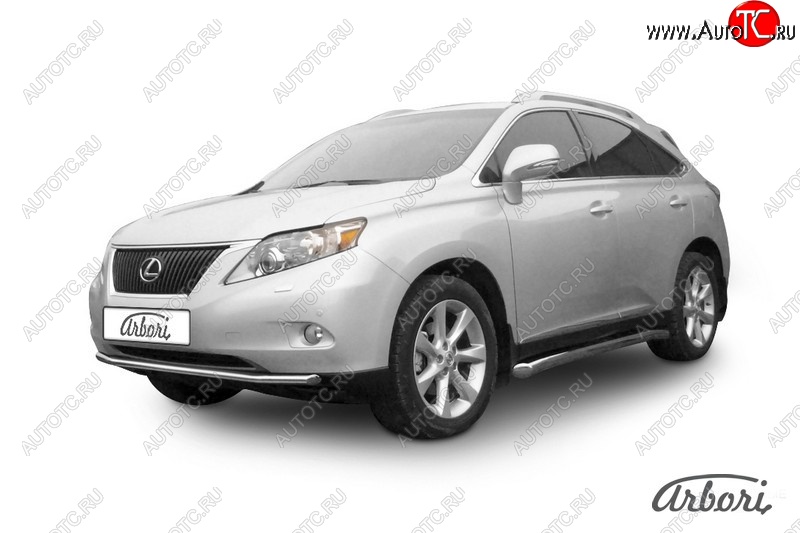 18 449 р. Защита переднего бампера Arbori (нержавейка, 1 труба d57 mm). Lexus RX350 AL10 дорестайлинг (2008-2012)  с доставкой в г. Вологда