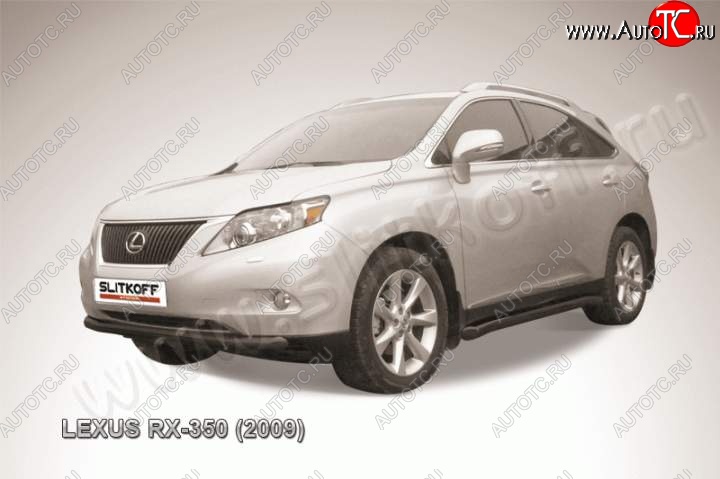 14 999 р. Защита переднего бампер Slitkoff Lexus RX350 AL10 дорестайлинг (2008-2012) (Цвет: серебристый)  с доставкой в г. Вологда