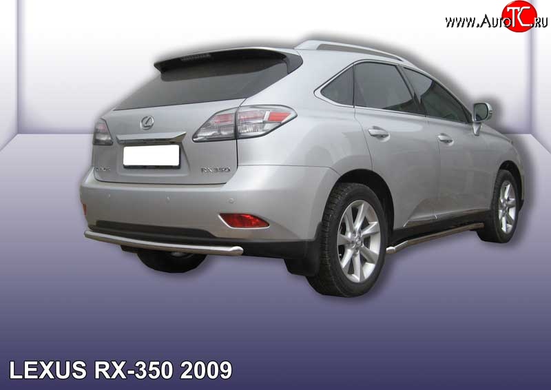 14 549 р. Одинарная защита заднего бампера из трубы диаметром 57 мм Slitkoff Lexus RX350 AL10 дорестайлинг (2008-2012) (Нержавейка, Полированная)  с доставкой в г. Вологда