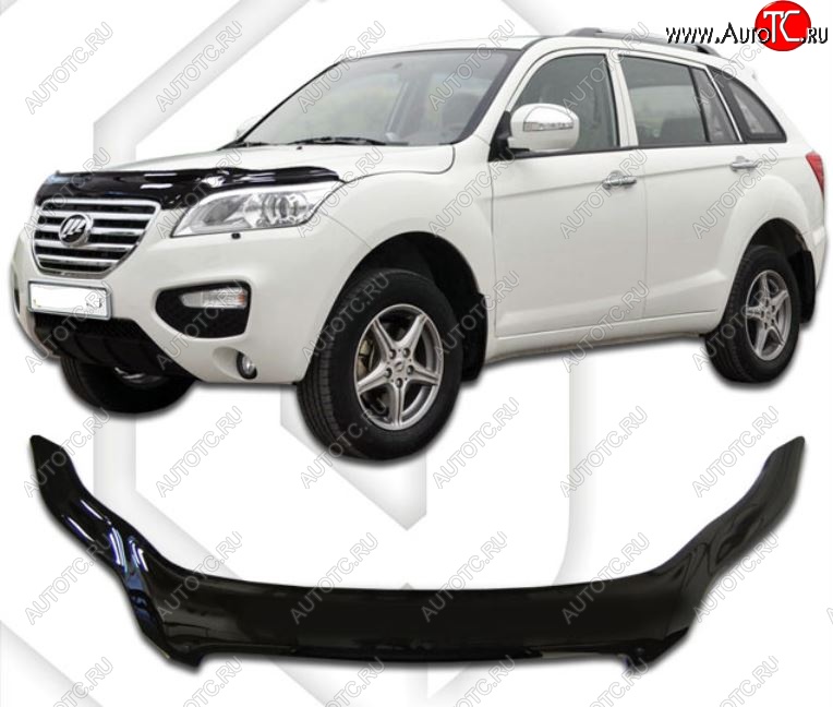 2 199 р. Дефлектор капота CA-Plastiс exclusive Lifan X60 1-ый рестайлинг (2015-2016) (серия Classic черный, Без надписи)  с доставкой в г. Вологда