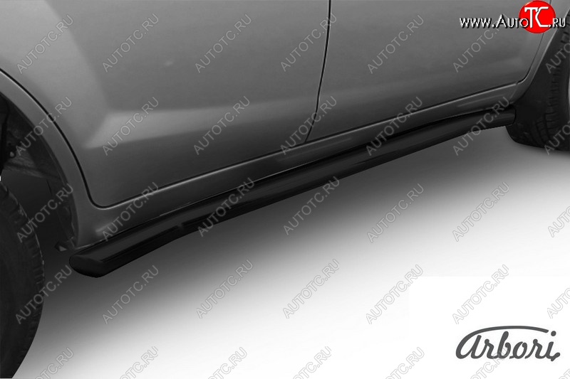 3 644 р. Защита штатных порогов Arbori (черная, d60 mm). Lifan X60 1-ый рестайлинг (2015-2016)  с доставкой в г. Вологда