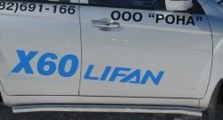 12 299 р. Защита порогов из круглой трубы диаметром 63 мм Russtal Lifan X60 1-ый рестайлинг (2015-2016) (Защита порогов с со скосами на торцах (вариант 1))  с доставкой в г. Вологда. Увеличить фотографию 10