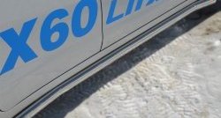 12 299 р. Защита порогов из круглой трубы диаметром 63 мм Russtal Lifan X60 1-ый рестайлинг (2015-2016) (Защита порогов с со скосами на торцах (вариант 1))  с доставкой в г. Вологда. Увеличить фотографию 11