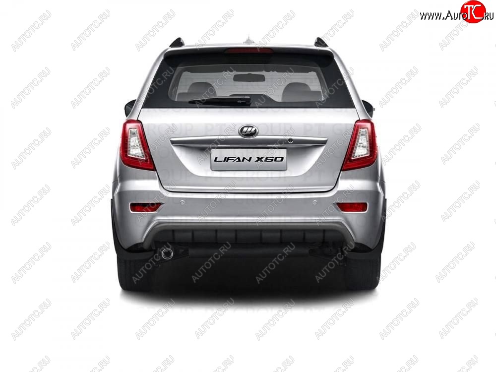 4 949 р. Защита заднего бампера PT GROUP Ø51мм ШАГРЕНЬ (ППК) LIFAN X60 2012-2016 Lifan X60 1-ый рестайлинг (2015-2016) (Черная (шагрень))  с доставкой в г. Вологда