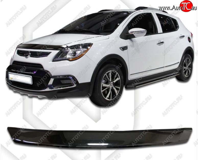 2 079 р. Дефлектор капота CA-Plastiс  Lifan X50 (2015-2025) (Classic черный, Без надписи)  с доставкой в г. Вологда