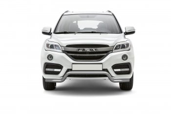 15 599 р. Защита переднего бампера Petroil Tuning (d63, волна) Lifan X60 2-ой рестайлинг (2016-2025) (Нержавеющая полированная сталь)  с доставкой в г. Вологда. Увеличить фотографию 2