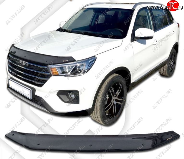 1 999 р. Дефлектор капота CA-Plastiс  Lifan X70 (2018-2025) (Classic черный, Без надписи)  с доставкой в г. Вологда