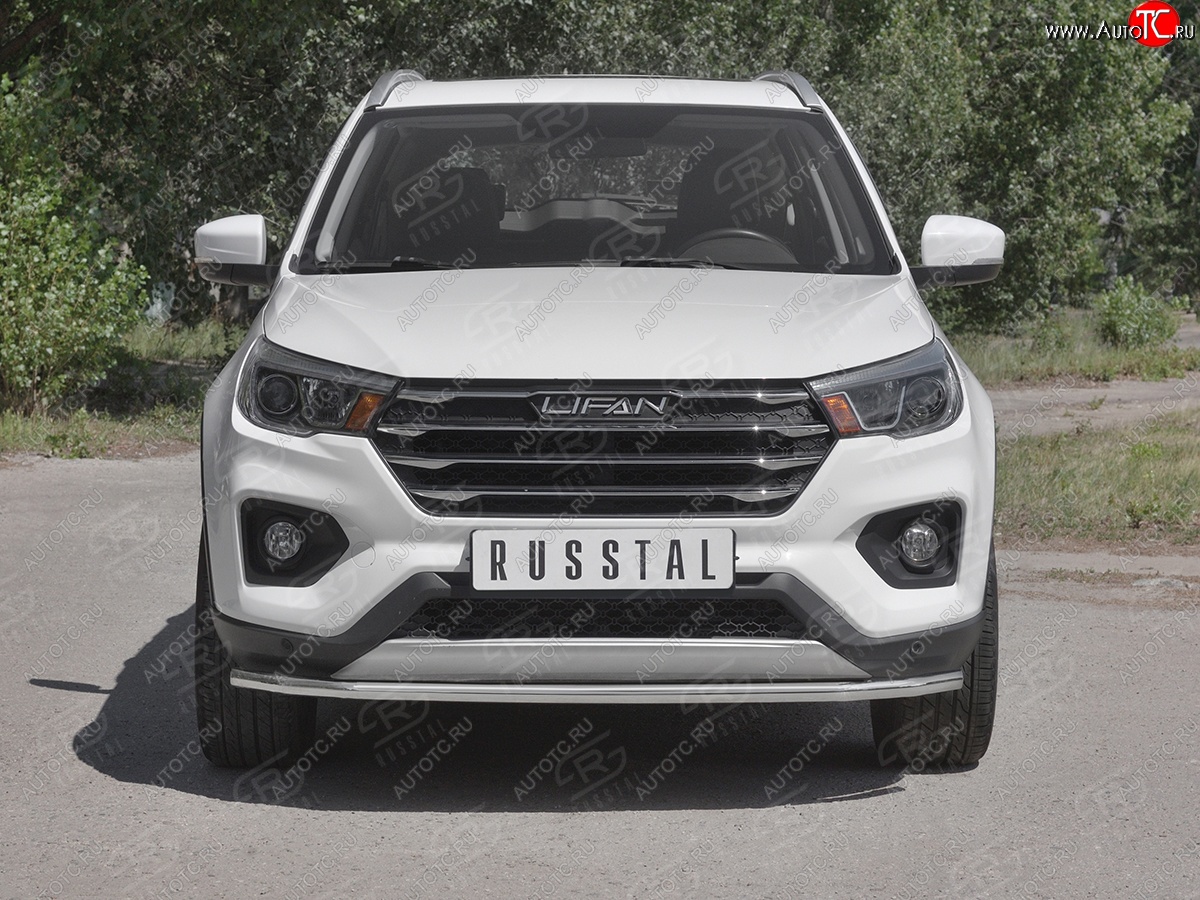 14 999 р. Защита переднего бампера (Ø42 мм, нержавейка) SLITKOFF Lifan X70 (2018-2025)  с доставкой в г. Вологда