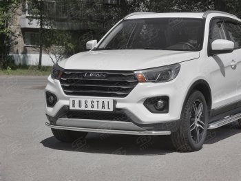 14 999 р. Защита переднего бампера (Ø42 мм, нержавейка) SLITKOFF Lifan X70 (2018-2025)  с доставкой в г. Вологда. Увеличить фотографию 2