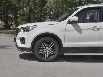 14 999 р. Защита переднего бампера (Ø42 мм, нержавейка) SLITKOFF Lifan X70 (2018-2025)  с доставкой в г. Вологда. Увеличить фотографию 3