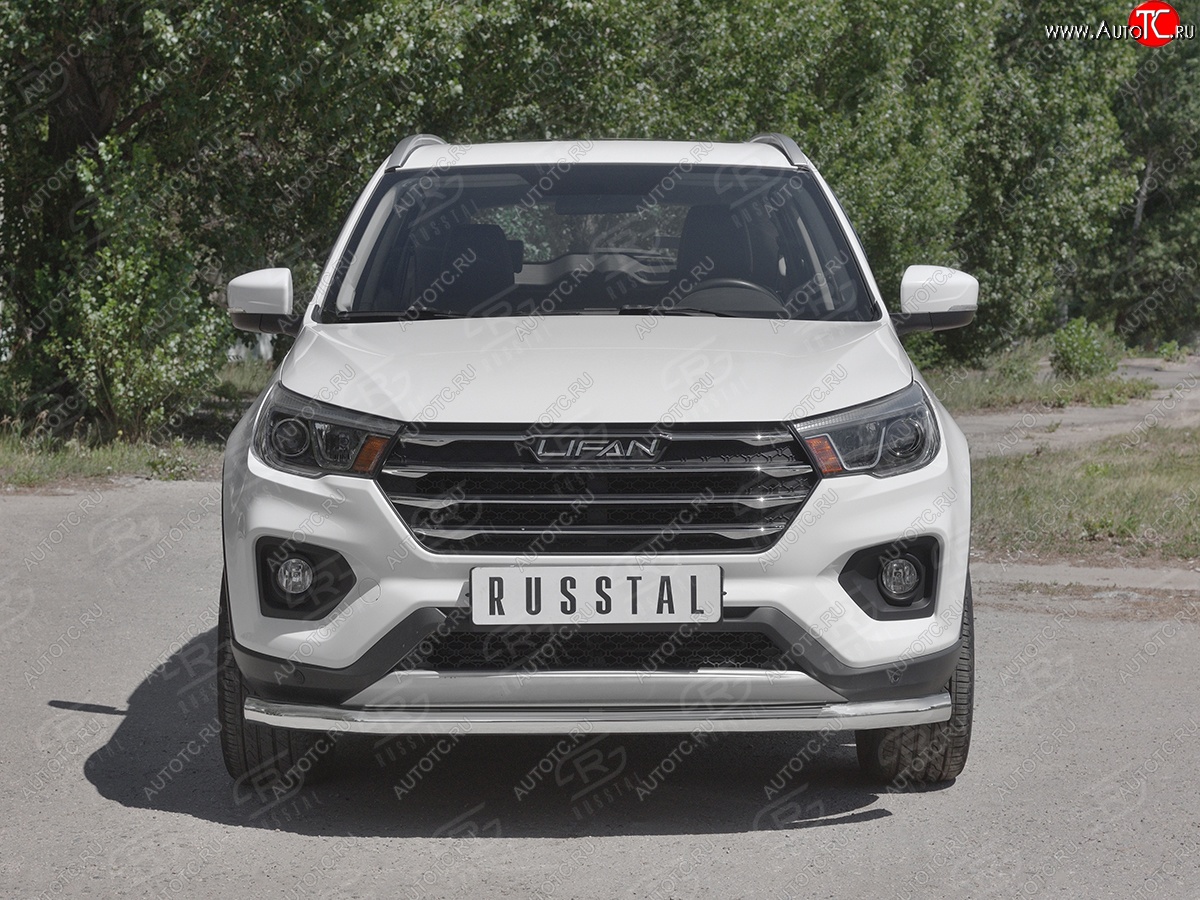 17 699 р. Защита переднего бампера (Ø 63 мм, ) SLITKOFF Lifan X70 (2018-2025)  с доставкой в г. Вологда