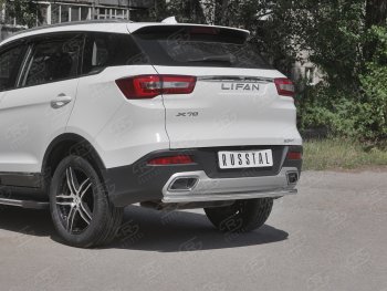 15 449 р. Защита заднего бампера (Ø63/42 мм, нержавейка) SLITKOFF Lifan X70 (2018-2025)  с доставкой в г. Вологда. Увеличить фотографию 2