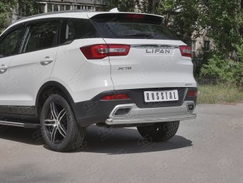 15 999 р. Защита заднего бампера (Ø63 мм, нержавейка) RUSSTAL Lifan X70 (2018-2025)  с доставкой в г. Вологда. Увеличить фотографию 2