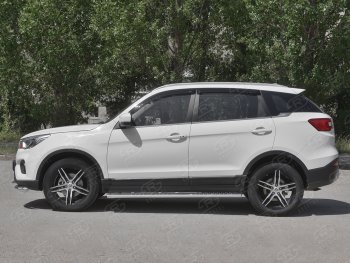 19 399 р. Защита порогов (Ø120x60 мм с проступью, нержавейка) Russtal Lifan X70 (2018-2025)  с доставкой в г. Вологда. Увеличить фотографию 3